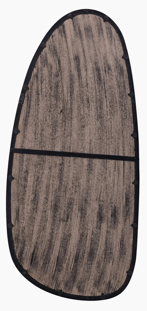 English Elm Wall Mirror Handcrafted Solid Mango Wood Asymmetric Frame Blackwash Full Length B346P521553