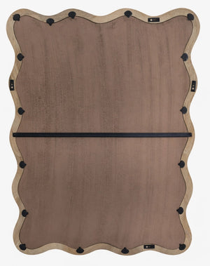English Elm Decorative Scalloped Mango Wood Wall Mirror Artisan Carved Frame for Bedroom Living Room B346P521554