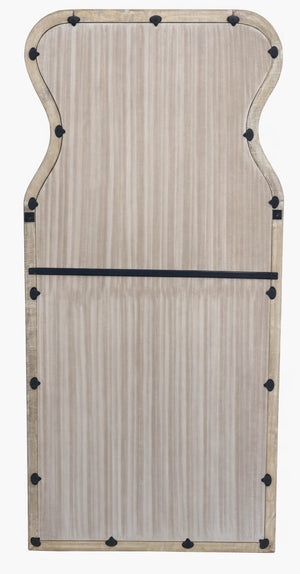 English Elm Decorative Mango Wood Full Length Mirror Antique Whitewash Vase Silhouette 70 Inch B346P521556