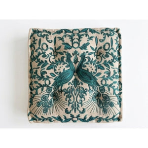 English Elm Embroidered Boho Floor Cushion Handcrafted Cotton Cover for Meditation and Seating B346P544494