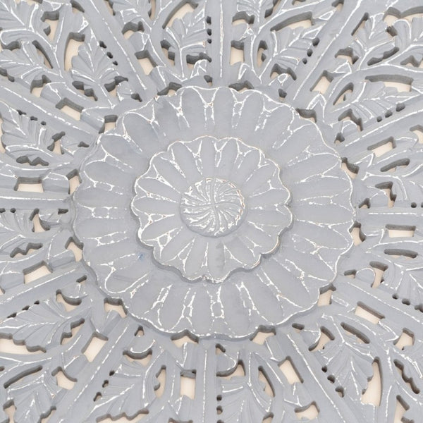 English Elm Handcrafted Mandala Relief Wood Panel Large Carved Wall Art for Living Room Decor B346P544500