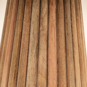 English Elm Hand-Carved Mango Wood Round Pedestal Side Table Natural Grain Artisan Sculpted Base B346P544514