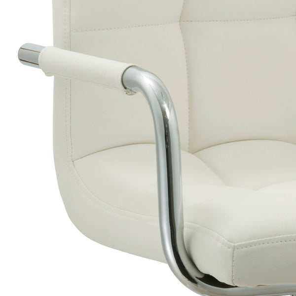 English Elm Contemporary Swivel Barstool Leatherette Grid Seat Chrome Arms Adjustable Height B347P337569