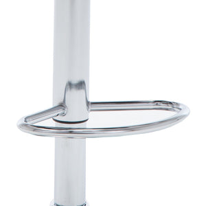 English Elm Contemporary Swivel Barstool Leatherette Grid Seat Chrome Arms Adjustable Height B347P337569