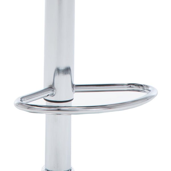 English Elm Contemporary Swivel Barstool Leatherette Grid Seat Chrome Arms Adjustable Height B347P337569