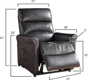 English Elm Contemporary Power Lift Recliner Chair in Faux Leather for Living Room Daily Use B347P340261