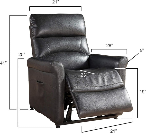 English Elm Contemporary Power Lift Recliner Chair in Faux Leather for Living Room Daily Use B347P340261