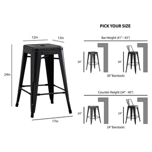 English Elm Backless Metal Barstools Set of 2 with X Brace for Kitchen Island or Pub Table B347P341078