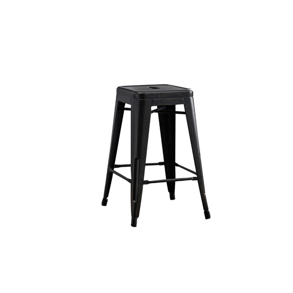 English Elm Backless Metal Barstools Set of 2 with X Brace for Kitchen Island or Pub Table B347P341078