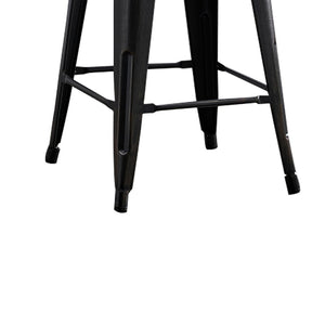 English Elm Backless Metal Barstools Set of 2 with X Brace for Kitchen Island or Pub Table B347P341078