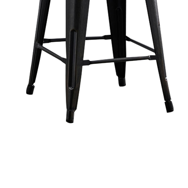 English Elm Backless Metal Barstools Set of 2 with X Brace for Kitchen Island or Pub Table B347P341078