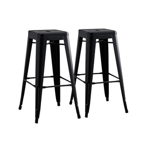English Elm Backless Metal Bar Stools Set of 2 Industrial Peg Leg Design for Kitchen Island B347P341508