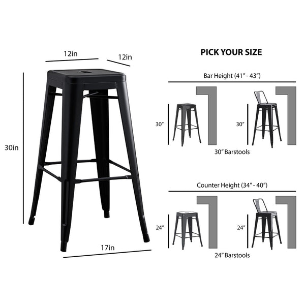 English Elm Backless Metal Bar Stools Set of 2 Industrial Peg Leg Design for Kitchen Island B347P341508