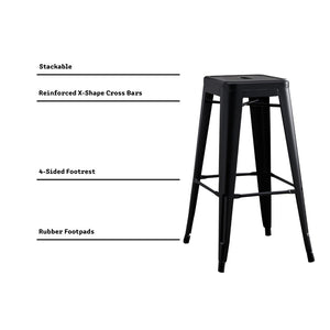 English Elm Backless Metal Bar Stools Set of 2 Industrial Peg Leg Design for Kitchen Island B347P341508