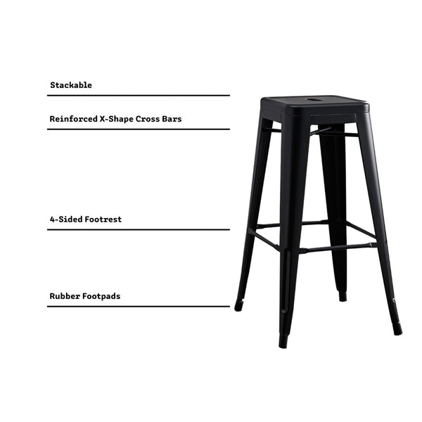 English Elm Backless Metal Bar Stools Set of 2 Industrial Peg Leg Design for Kitchen Island B347P341508