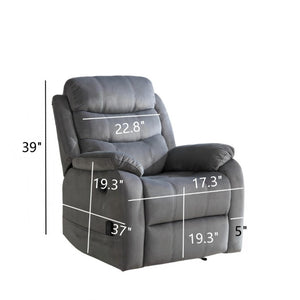 English Elm Steph Fabric Recliner with Lumbar Massage for Modern Living Room Relaxation B347P348742
