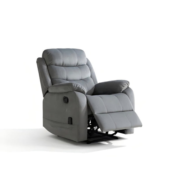 English Elm Steph Fabric Recliner with Lumbar Massage for Modern Living Room Relaxation B347P348742
