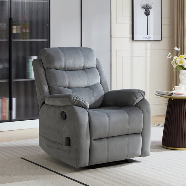 English Elm Steph Fabric Recliner with Lumbar Massage for Modern Living Room Relaxation B347P348742