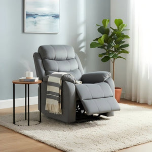English Elm Steph Fabric Recliner with Lumbar Massage for Modern Living Room Relaxation B347P348742
