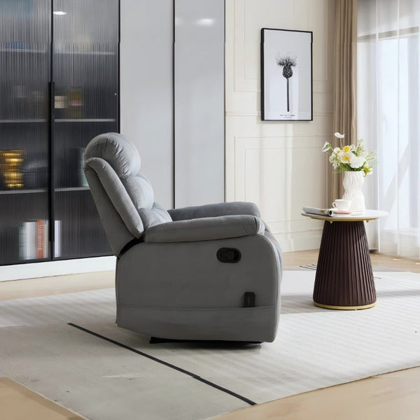 English Elm Steph Fabric Recliner with Lumbar Massage for Modern Living Room Relaxation B347P348742