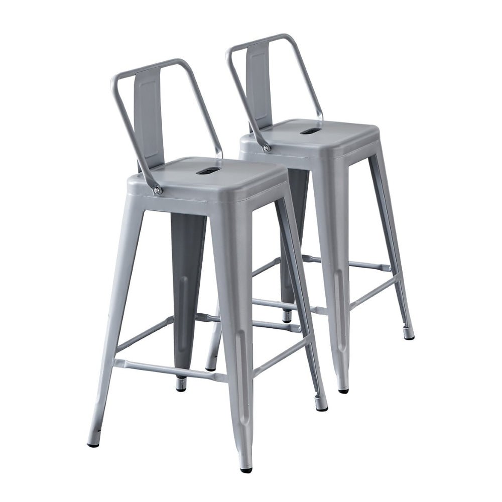 English Elm Modern Steel Bucket Back Barstools Set of 2 Distressed Industrial Kitchen Counter Seating B347P349310