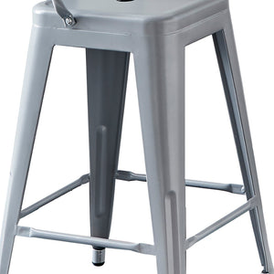 English Elm Modern Steel Bucket Back Barstools Set of 2 Distressed Industrial Kitchen Counter Seating B347P349310