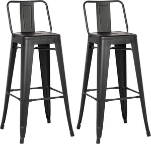 English Elm Modern Steel Bucket Back Barstools Welded Frame Matte Finish for Kitchen or Home Bar B347P349324