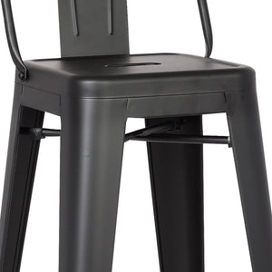 English Elm Modern Steel Bucket Back Barstools Welded Frame Matte Finish for Kitchen or Home Bar B347P349324