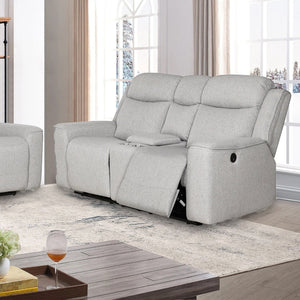 English Elm Contemporary Dual Reclining Loveseat with Storage Console and Cup Holders for Modern Spaces B347P391275