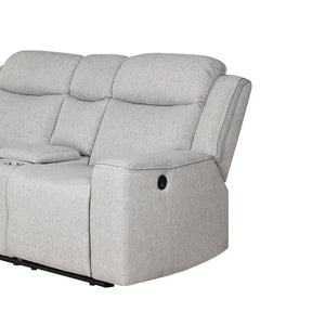 English Elm Contemporary Dual Reclining Loveseat with Storage Console and Cup Holders for Modern Spaces B347P391275