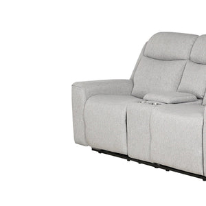 English Elm Contemporary Dual Reclining Loveseat with Storage Console and Cup Holders for Modern Spaces B347P391275