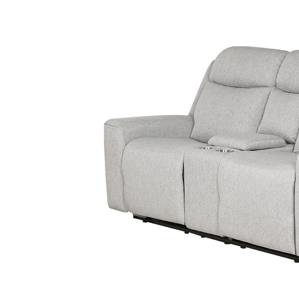 English Elm Contemporary Dual Reclining Loveseat with Storage Console and Cup Holders for Modern Spaces B347P391275
