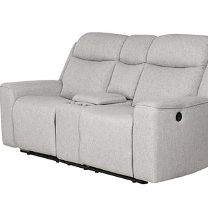 English Elm Contemporary Dual Reclining Loveseat with Storage Console and Cup Holders for Modern Spaces B347P391275