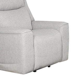 English Elm Modern White Upholstered Recliner Chair Plush Cushioned Seat for Living Rooms B347P391276