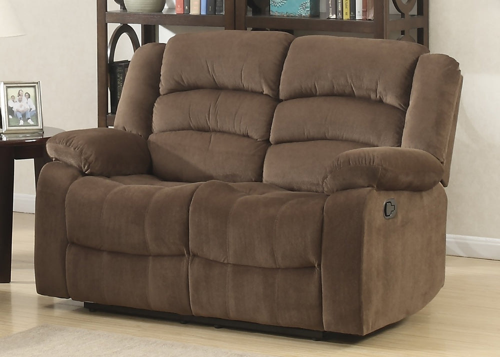English Elm Modern Two Seat Reclining Loveseat with Massage Lumbar Polyester Upholstery B347P399475