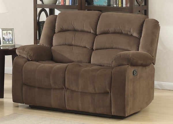 English Elm Modern Two Seat Reclining Loveseat with Massage Lumbar Polyester Upholstery B347P399475