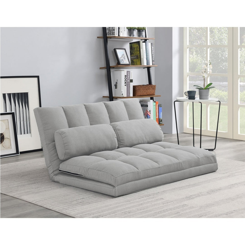 English Elm 3-fold Convertible Floor Mattress with Pillows High Density Foam Guest Sofa Bed Light Gray B347P404204