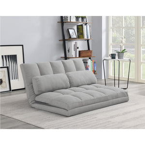 English Elm 3-fold Convertible Floor Mattress with Pillows High Density Foam Guest Sofa Bed Light Gray B347P404204