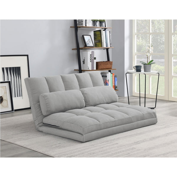English Elm 3-fold Convertible Floor Mattress with Pillows High Density Foam Guest Sofa Bed Light Gray B347P404204