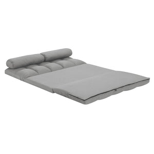 English Elm 3-fold Convertible Floor Mattress with Pillows High Density Foam Guest Sofa Bed Light Gray B347P404204