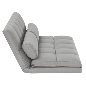 English Elm 3-fold Convertible Floor Mattress with Pillows High Density Foam Guest Sofa Bed Light Gray B347P404204