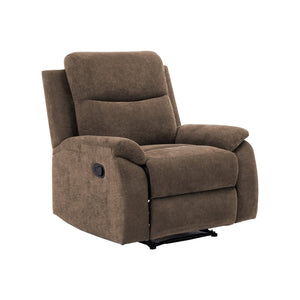 English Elm Ronald Contemporary Recliner Chair with Pillow Top Cushions and Luxe Brown Fabric B347P404456