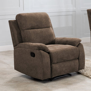 English Elm Ronald Contemporary Recliner Chair with Pillow Top Cushions and Luxe Brown Fabric B347P404456