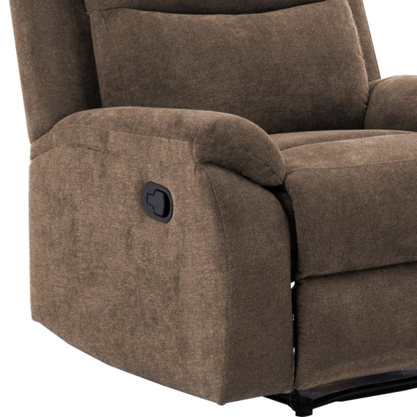 English Elm Ronald Contemporary Recliner Chair with Pillow Top Cushions and Luxe Brown Fabric B347P404456