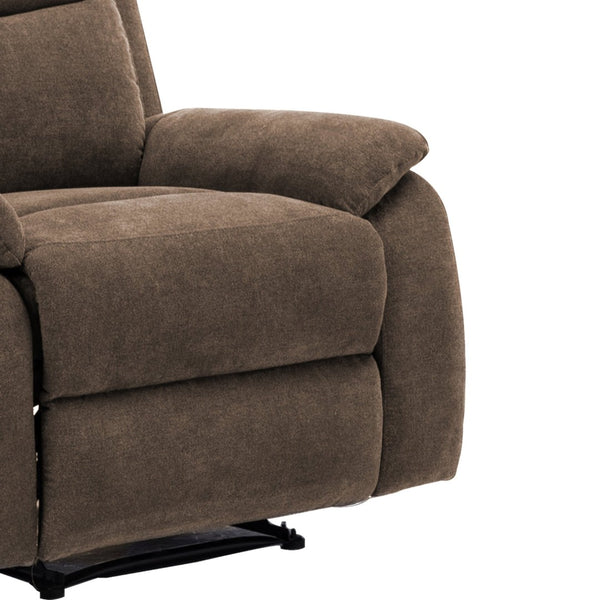 English Elm Ronald Contemporary Recliner Chair with Pillow Top Cushions and Luxe Brown Fabric B347P404456