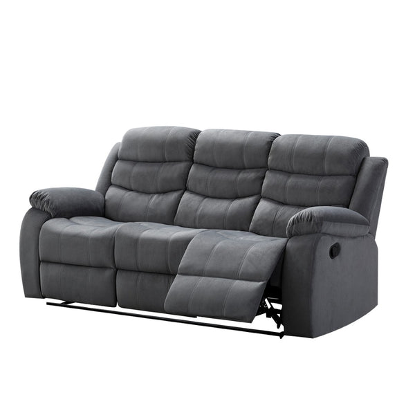 English Elm Lumbar Massage Recliner Sofa with Solid Wood Frame for Living Room Comfort B347P404581