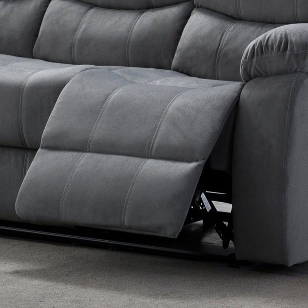 English Elm Lumbar Massage Recliner Sofa with Solid Wood Frame for Living Room Comfort B347P404581