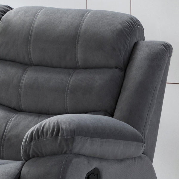 English Elm Lumbar Massage Recliner Sofa with Solid Wood Frame for Living Room Comfort B347P404581