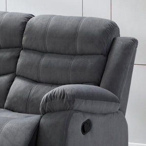 English Elm Lumbar Massage Recliner Sofa with Solid Wood Frame for Living Room Comfort B347P404581