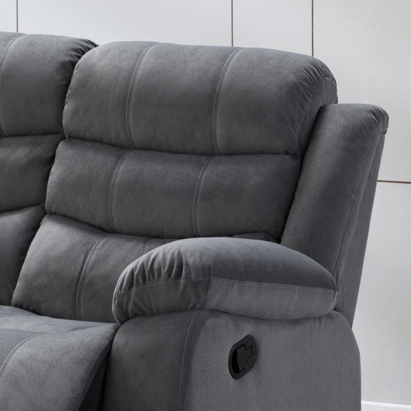 English Elm Lumbar Massage Recliner Sofa with Solid Wood Frame for Living Room Comfort B347P404581